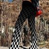 Women’S Trendy Flared Pants – Slim Fit, Artistic Geometric Pattern, Medium Stretch, Durable Fabric, Breathable & Comfortable, Elastic Waistband, Perfect for Casual Attire, All-Season Wear, Casual Attire Pants | Trendy Flared Pants | Comfortable Fit