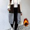 Plus Size, Women’s Hooded Long Coat – Blacku002FWhiteu002FGrayu002F – Zipper Front Closure, Side Pockets – Machine Washable Winter Outerwear for Everyday & Formal Events – Chic Women’s Clothing, Seasonal Fashion, Color Block Design, Highquality Stitching, Fashionconscious Women