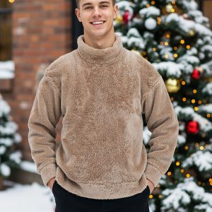 Autumn & Winter Turtleneck Top - Loose Comfortable Long-Sleeve Shirt, Warm Light Beige-Friendly Daily Outerwear, Versatile Commute Streetwear Basic Piece, Soft Texture Casual Top, Unisex