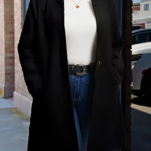 Plus Size - Xiao Fu Directional | Coffee-Colored Mid-Length Coat | Lapel Design | Warmth | Elegant Casual Style | Women'S Outerwear